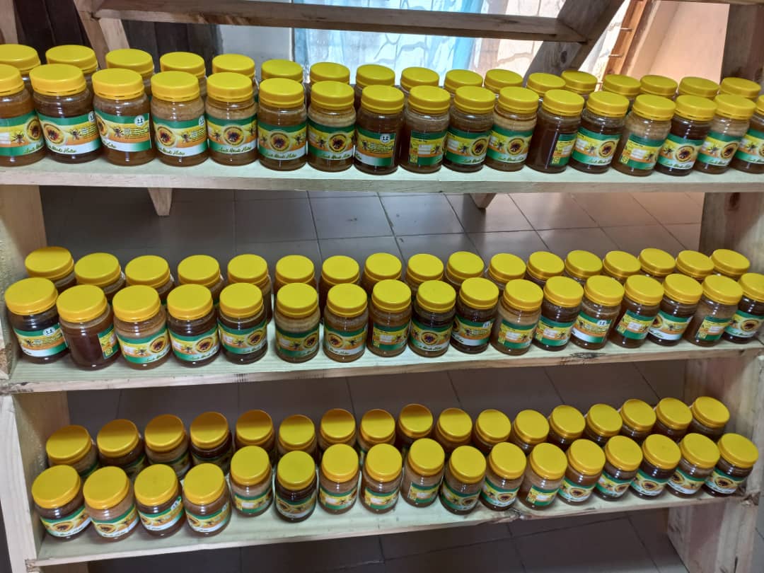 This is filtered honey and placed in a special bottle ready for sale by MUET.