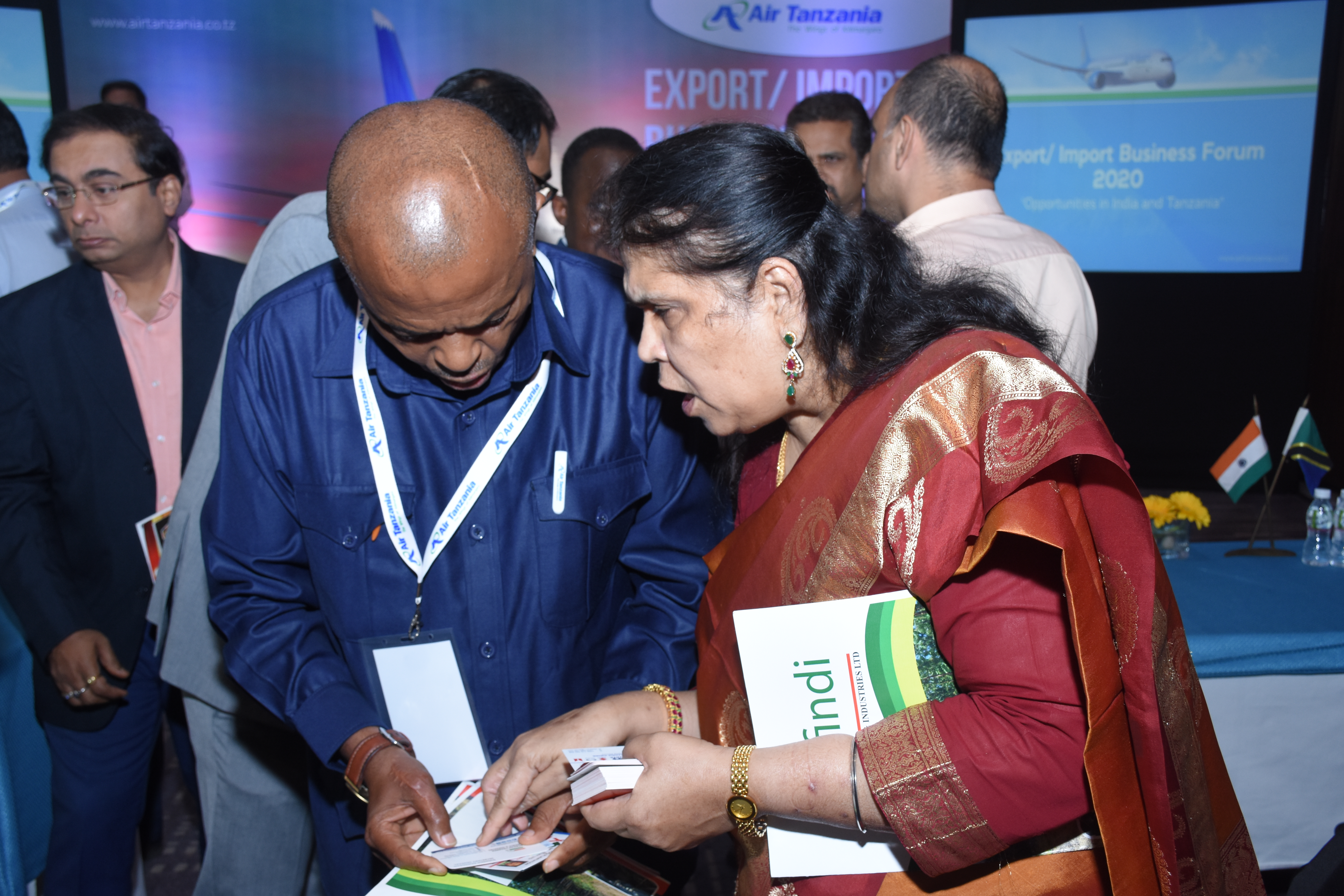 MUET Executive Chairman Godfrey Mosha in a photo with the Secretary of Chamber of Commerce Mrs. Sunanda Rajendran at business forum 2020 in India