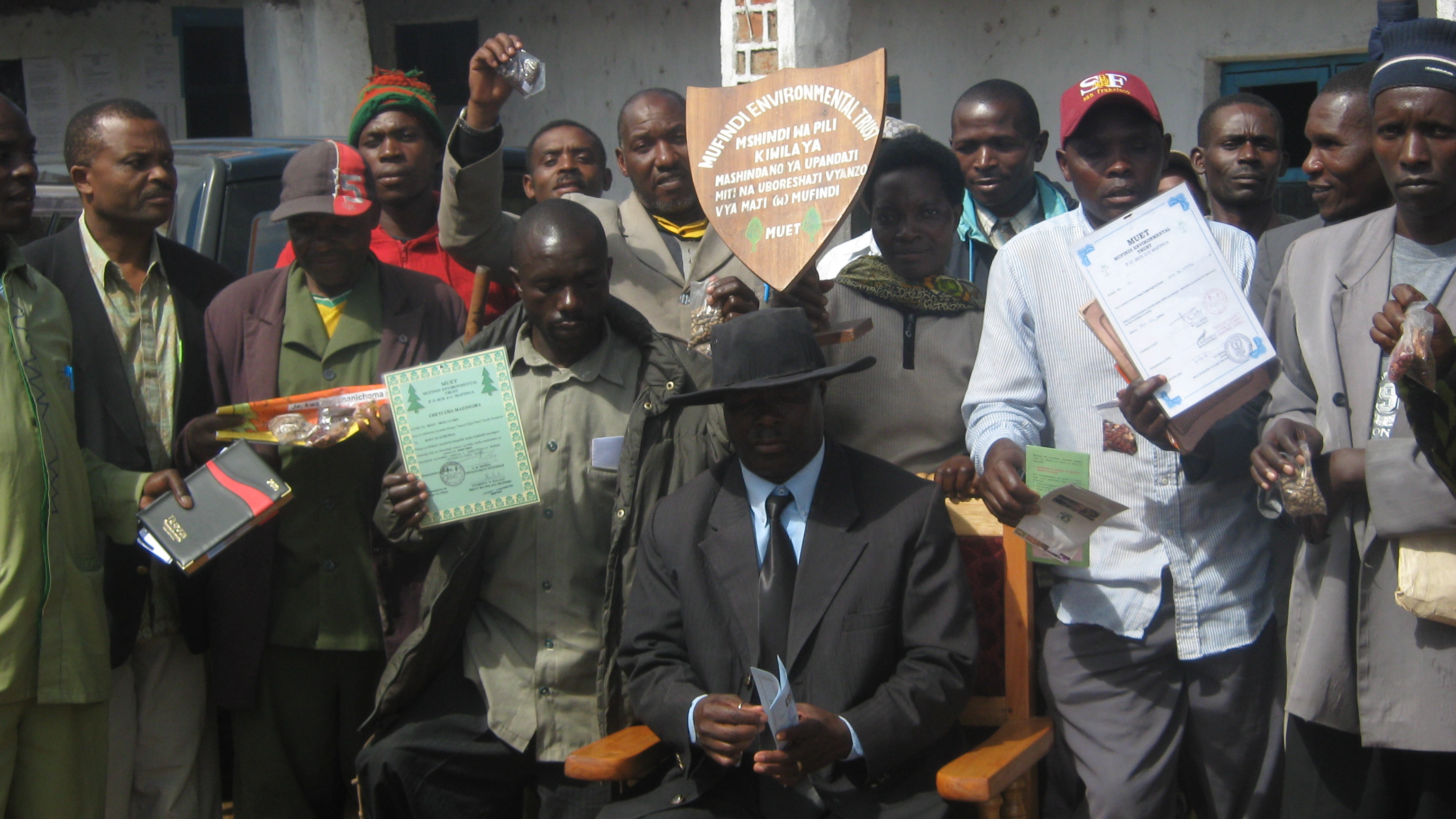 The MUET administration issues certificates certified by NEMC and mufindi district commissioner, shields, as well as seeds by competing institutions, villages, individuals who participated in the tree planting competition that resulted in the district planting more than five million (5) trees.