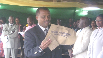 MUET receiving a certificate of appreciation for environmental care from Mufindi District Council